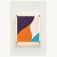 Muestra de anuncio acrílico luminoso