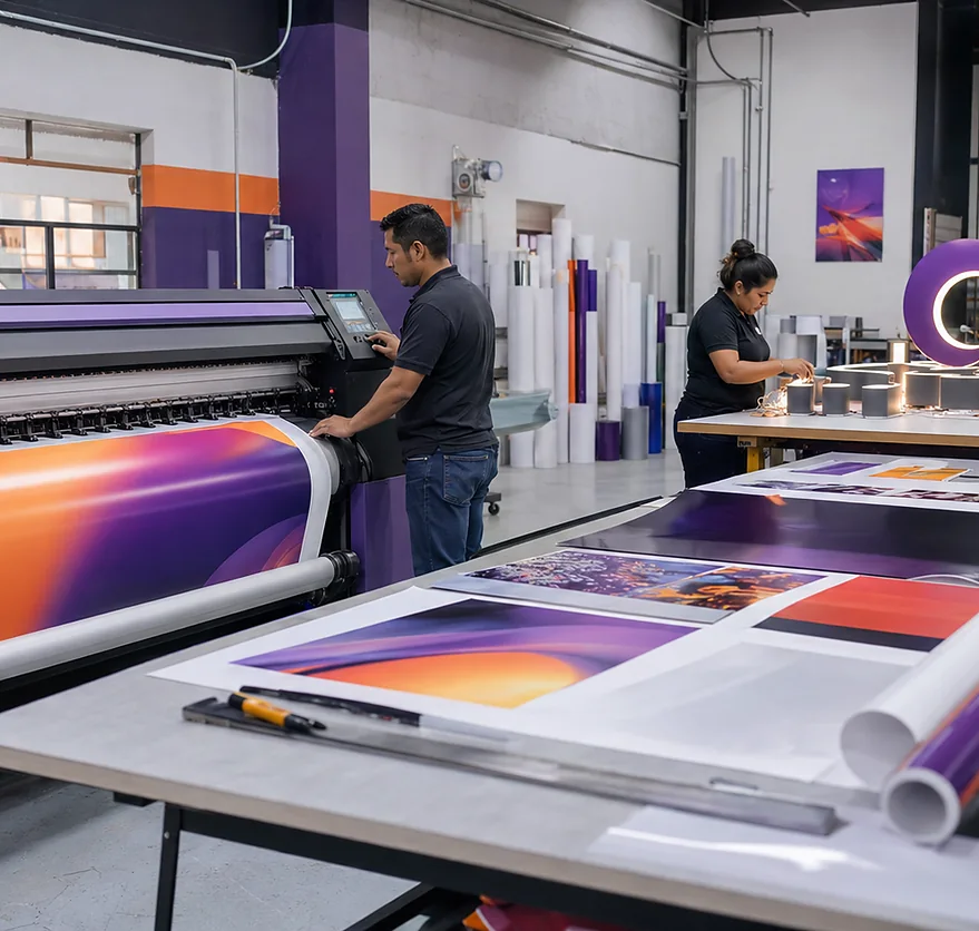 Equipo de RC Print trabajando en el taller