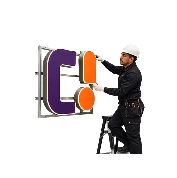 Instalación profesional de anuncio luminoso